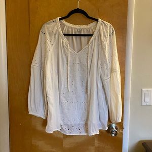 Old Navy White Lace Tunic Top XL